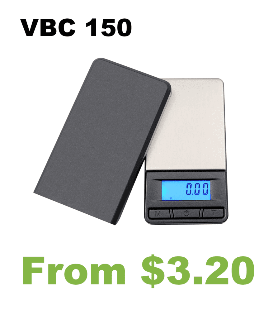 Black and silver digital weighing scale.