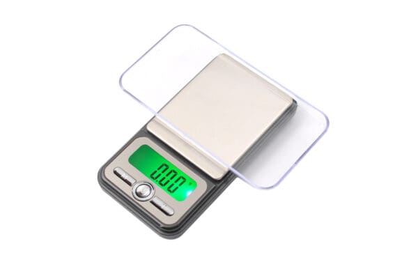 A VBG 200 Chrome-panel Digital Pocket Scale on a white background.