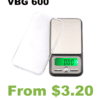 A digital scale with the words VBG 200 Chrome-panel Digital Pocket Scale.