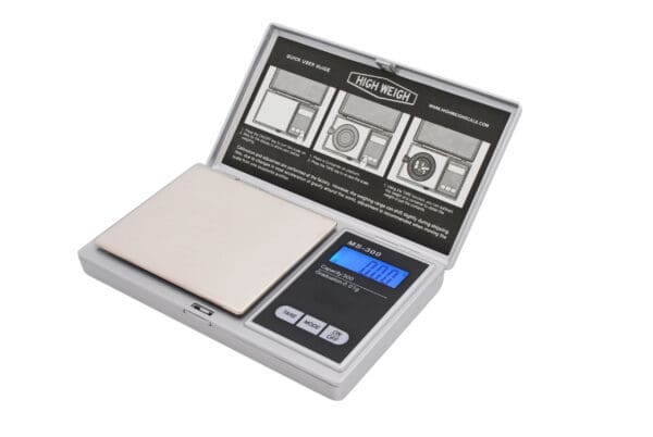 A VBR750 Classic Digital Pocket Scale in a box on a white background.