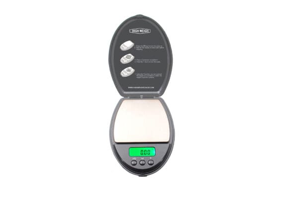 A VBS 600 Oval Digital Pocket Scale on a white background.