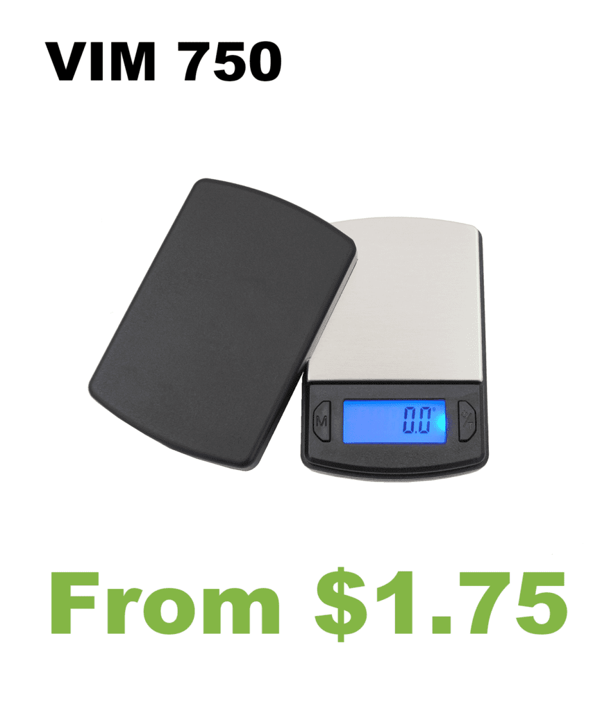 A digital scale with the words VIM 150.