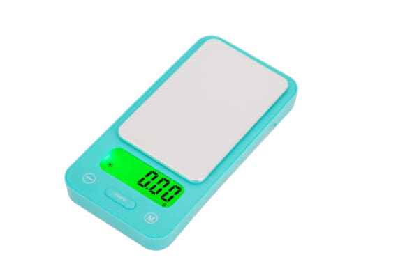 A VPB 1000 digital pocket scale on a white background.