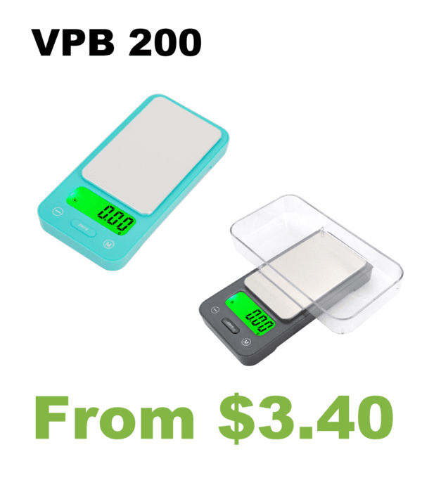 Two VPB 200 digital scales with covers.