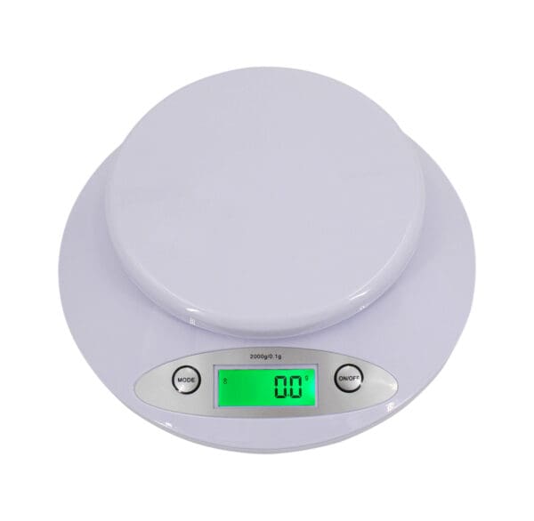 A VOM 2000 Bowl Kitchen Scale on a white background.