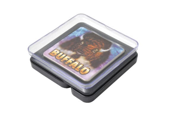 A small plastic box with the word BUFFALO 150 Digital Pocket Scale on it.