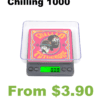 A small scale with the words Chillin 200 on it.