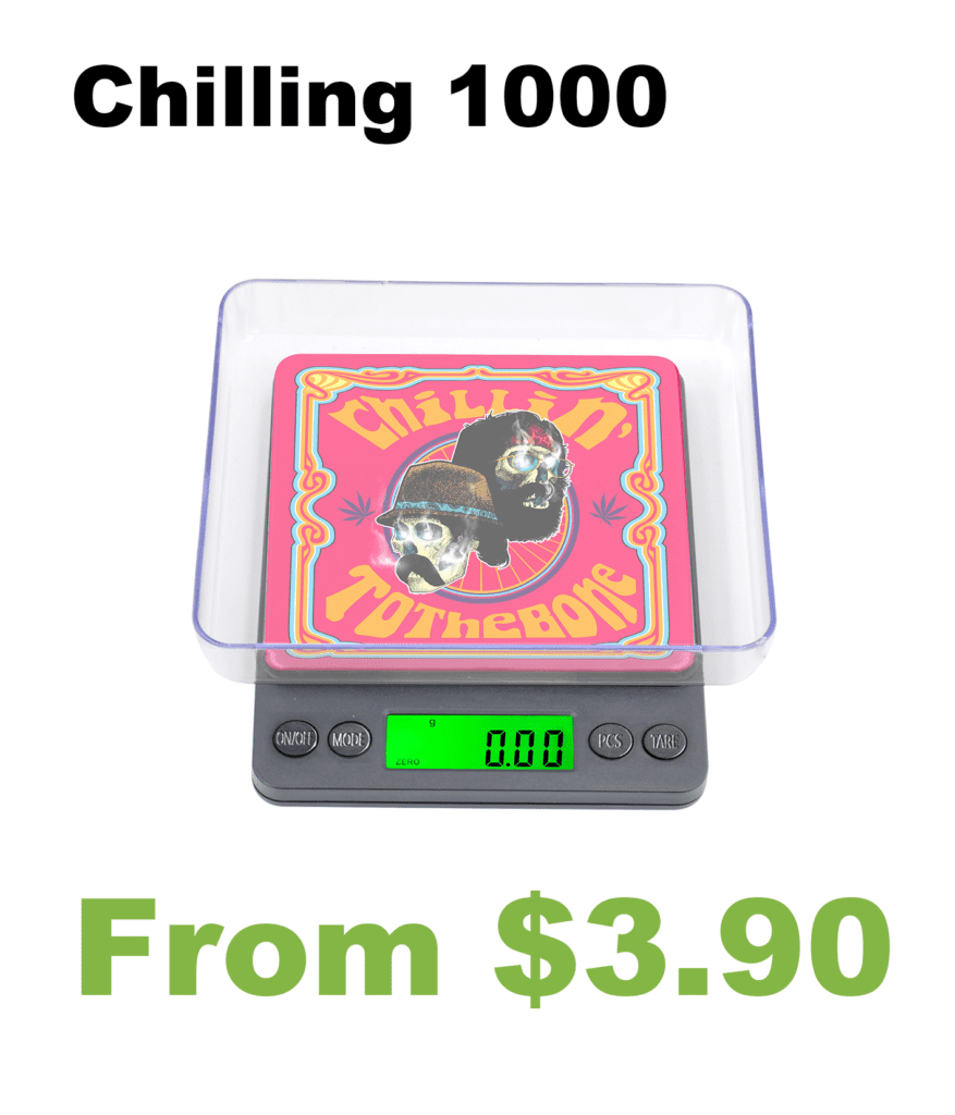 A small scale with the words Chillin 200 on it.
